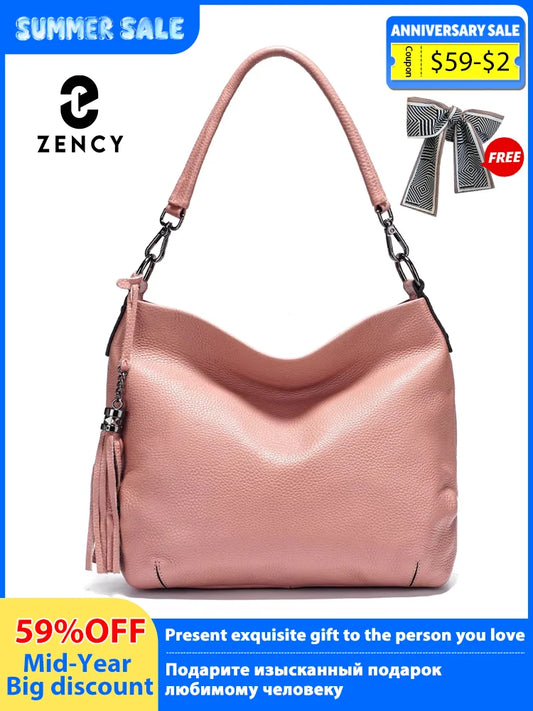 Zency cowhide leather shoulder bag by MAIRA'S COLLECTIONS featuring a sleek design and durable leather construction.