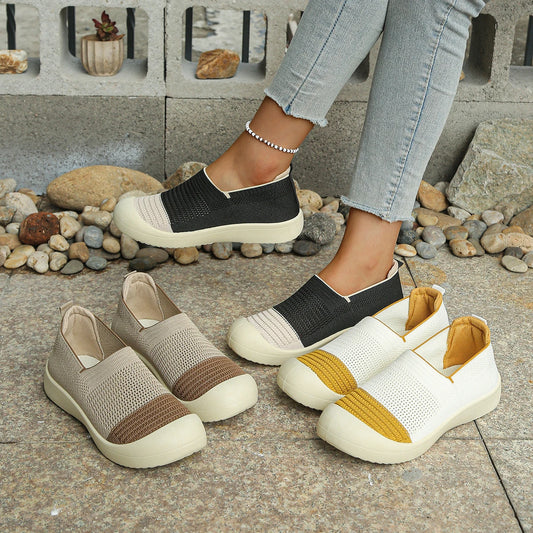 Women's retro slip-on shoes by MAIRA'S COLLECTIONS with breathable soft soles and comfortable design, shown in stylish view