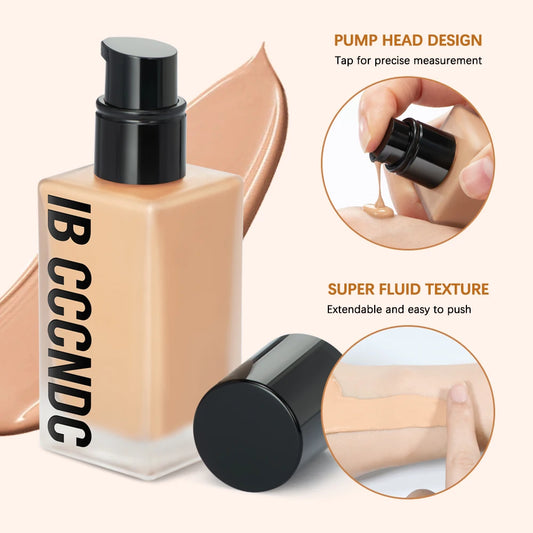MAIRA'S COLLECTIONS matte liquid foundation in shade S54, featuring oil control and waterproof formula, shown in a sleek bottle.