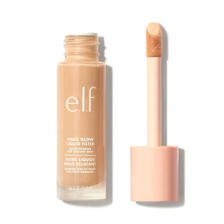 ELF Halo Glow Liquid Filter Primer by MAIRA'S COLLECTIONS, showcasing the luminous, lightweight primer in a sleek bottle.