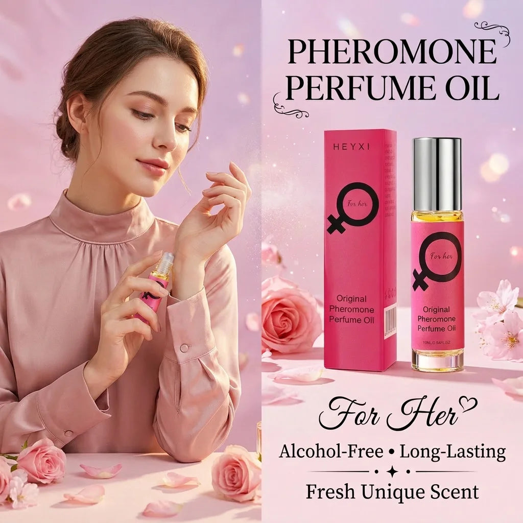 Women’s alcohol-free roll-on perfume by MAIRA'S COLLECTIONS with a long-lasting floral fragrance in a sleek container.