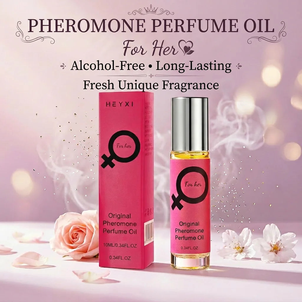 Women’s alcohol-free roll-on perfume by MAIRA'S COLLECTIONS with a sleek bottle and floral design, showcasing a long-lasting fragrance.