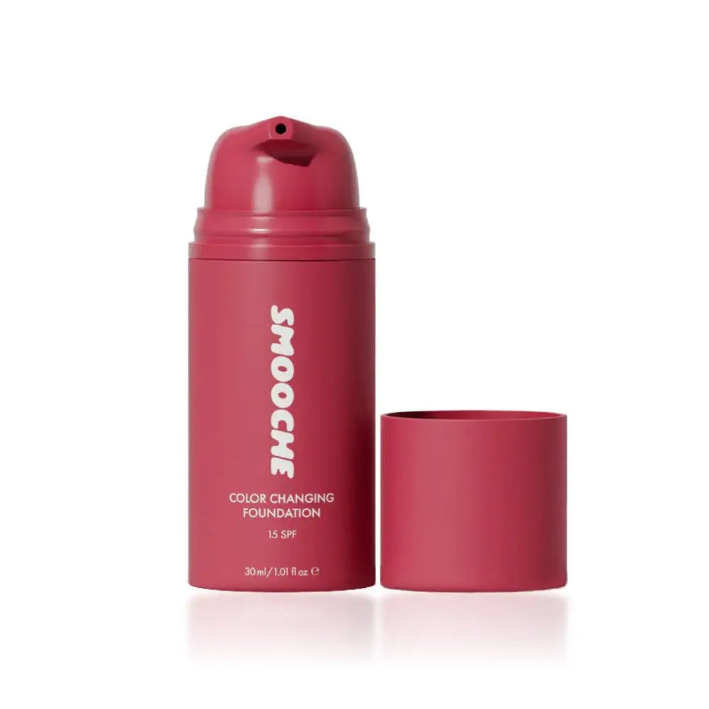 Natural color-changing foundation by MAIRA'S COLLECTIONS showing a sleek bottle of flawless finish makeup for a seamless skin look.