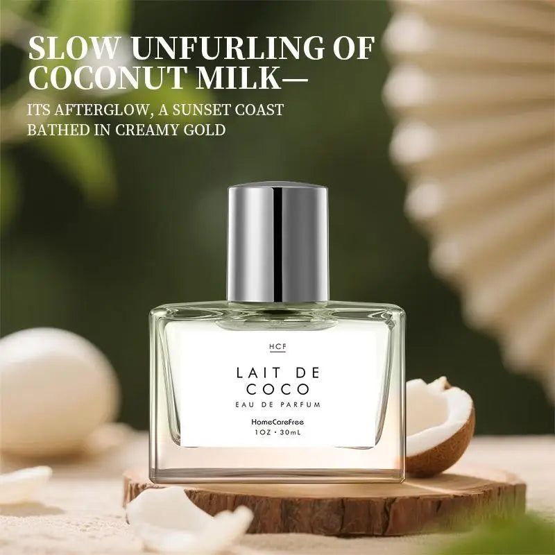 Coconut Milk fragrance spray by MAIRA'S COLLECTIONS in a 30ml bottle with fresh floral and fruity scent, elegant packaging.