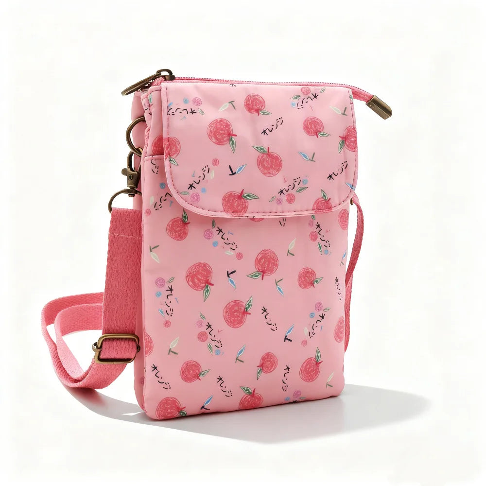 Women's printed crossbody phone bag by MAIRA'S COLLECTIONS featuring a stylish design and compact size for easy carrying.