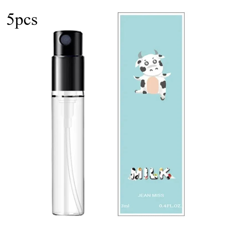 Q Style Pheromone Perfume Set by MAIRA'S COLLECTIONS with five 3ml bottles displayed in a sleek packaging.