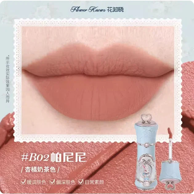 MAIRA'S COLLECTIONS Flower Knows Strawberry Rococo Lip Cream tube with floral design and pink lid, front view.