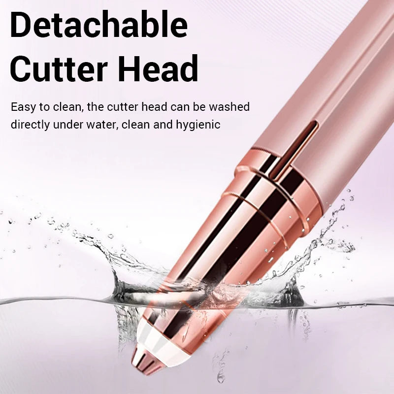 Mini electric eyebrow trimmer by MAIRA'S COLLECTIONS, showcasing the compact device with a sleek design for painless hair removal.