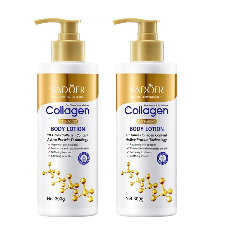 MAIRA'S COLLECTIONS anti-aging collagen body lotion with firming and deep hydration for smooth, youthful skin.