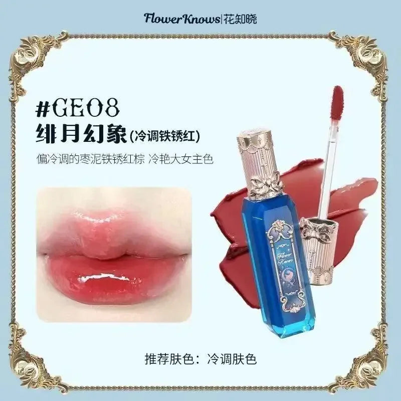 Flower Knows Strawberry Rococo Lip Cream by MAIRA'S COLLECTIONS, featuring a smooth, pink lip product with floral packaging design.