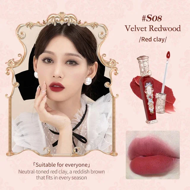 Flower Knows Strawberry Rococo Lip Cream by MAIRA'S COLLECTIONS, featuring a close-up of the pink and gold lipstick tube.