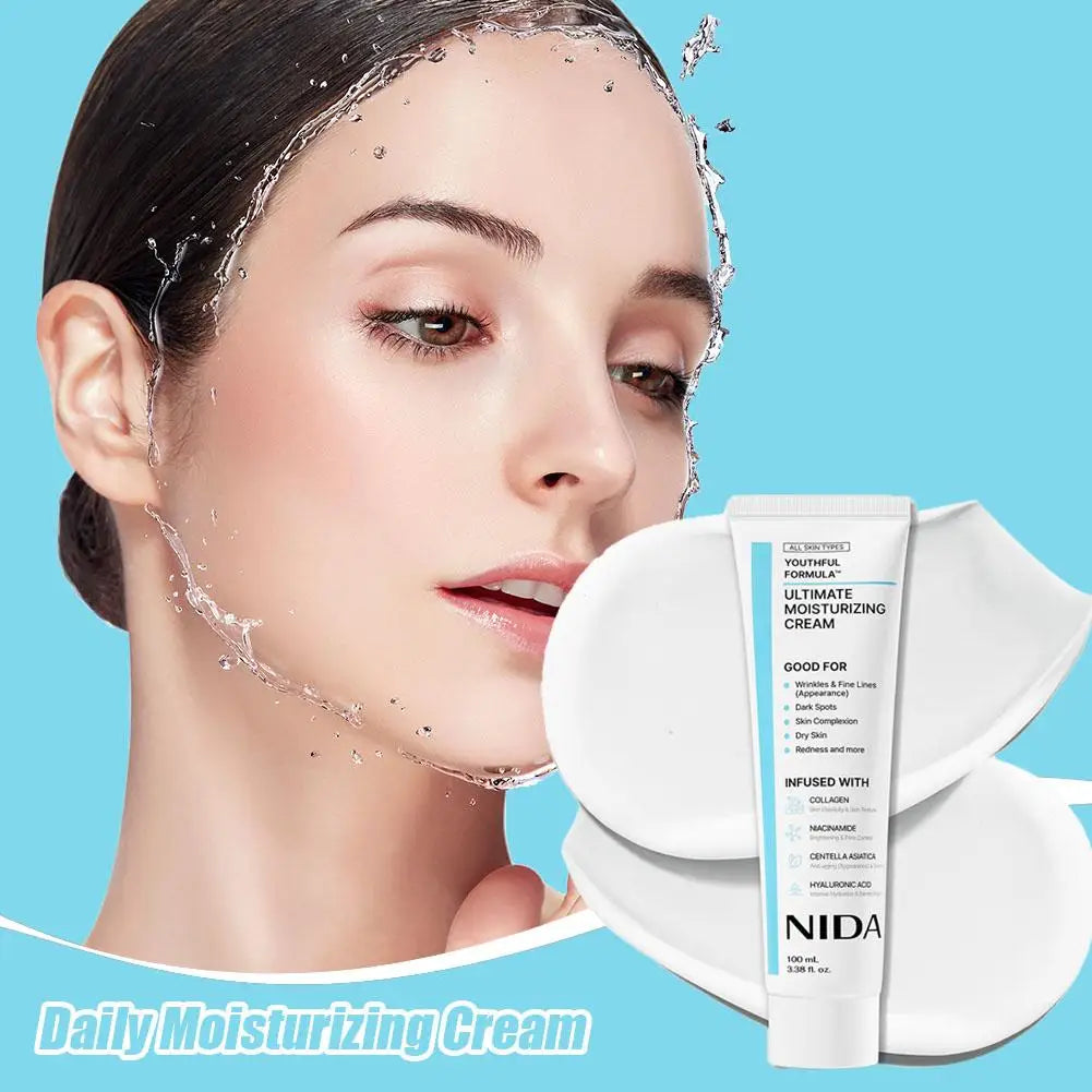 NIDA Rejuvenating Cream by MAIRA'S COLLECTIONS, hydrating skincare for all skin types, showing the cream jar with a smooth texture