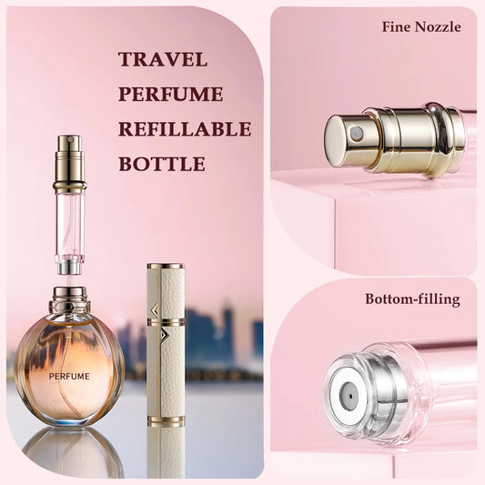 MAIRA'S COLLECTIONS Louischanzl 5ml refillable perfume atomizer bottle for travel, compact spray for carrying favorite fragrances.
