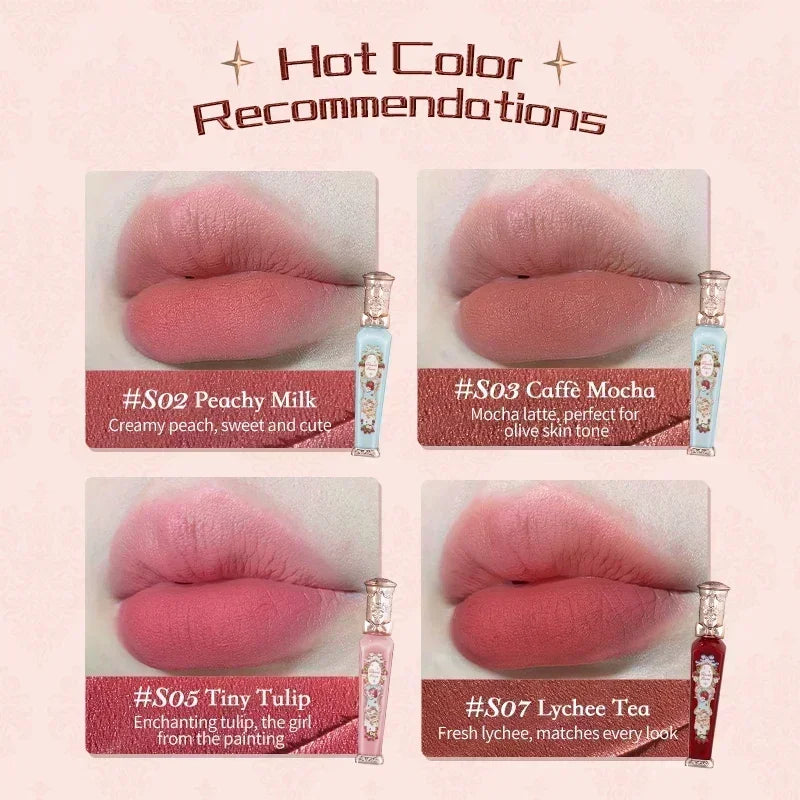Flower Knows Strawberry Rococo Lip Cream by MAIRA'S COLLECTIONS, featuring a smooth, pink lip product in elegant packaging.