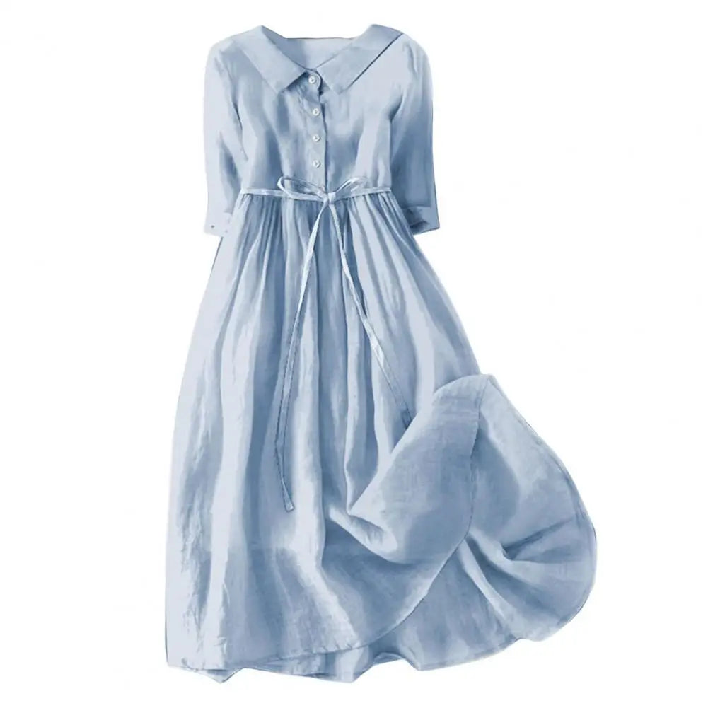 Bohemian floral A-line midi dress by MAIRA'S COLLECTIONS with a flowing silhouette and vibrant floral pattern.