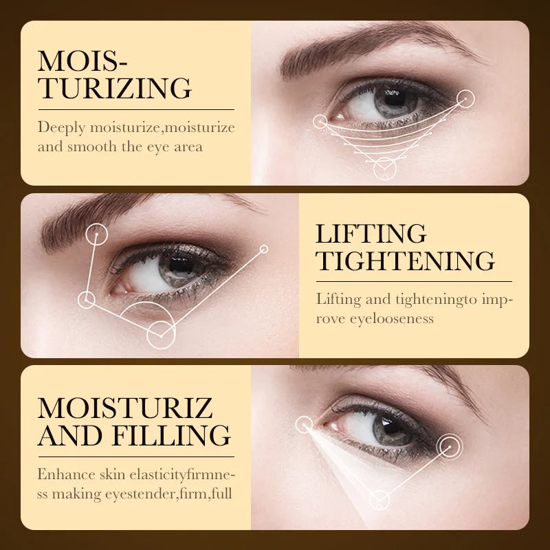 MAIRA'S COLLECTIONS 24K Gold Hyaluronic Eye Cream showing a sleek jar with gold accents, designed for firming and moisturizing eye skin.
