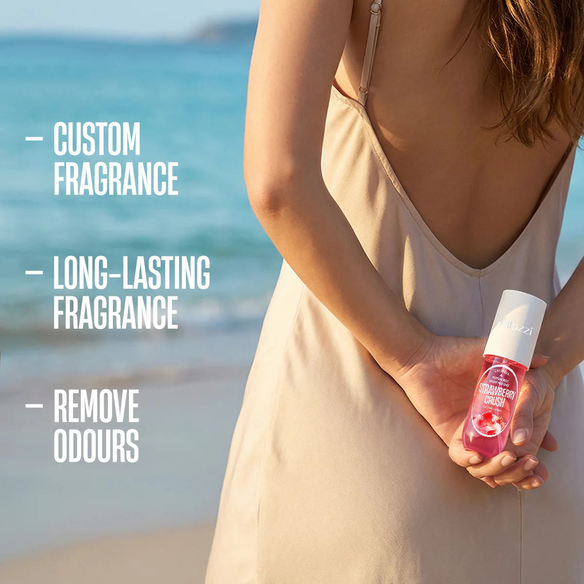Long-lasting body fragrance spray by MAIRA'S COLLECTIONS, featuring a sleek bottle and elegant design.