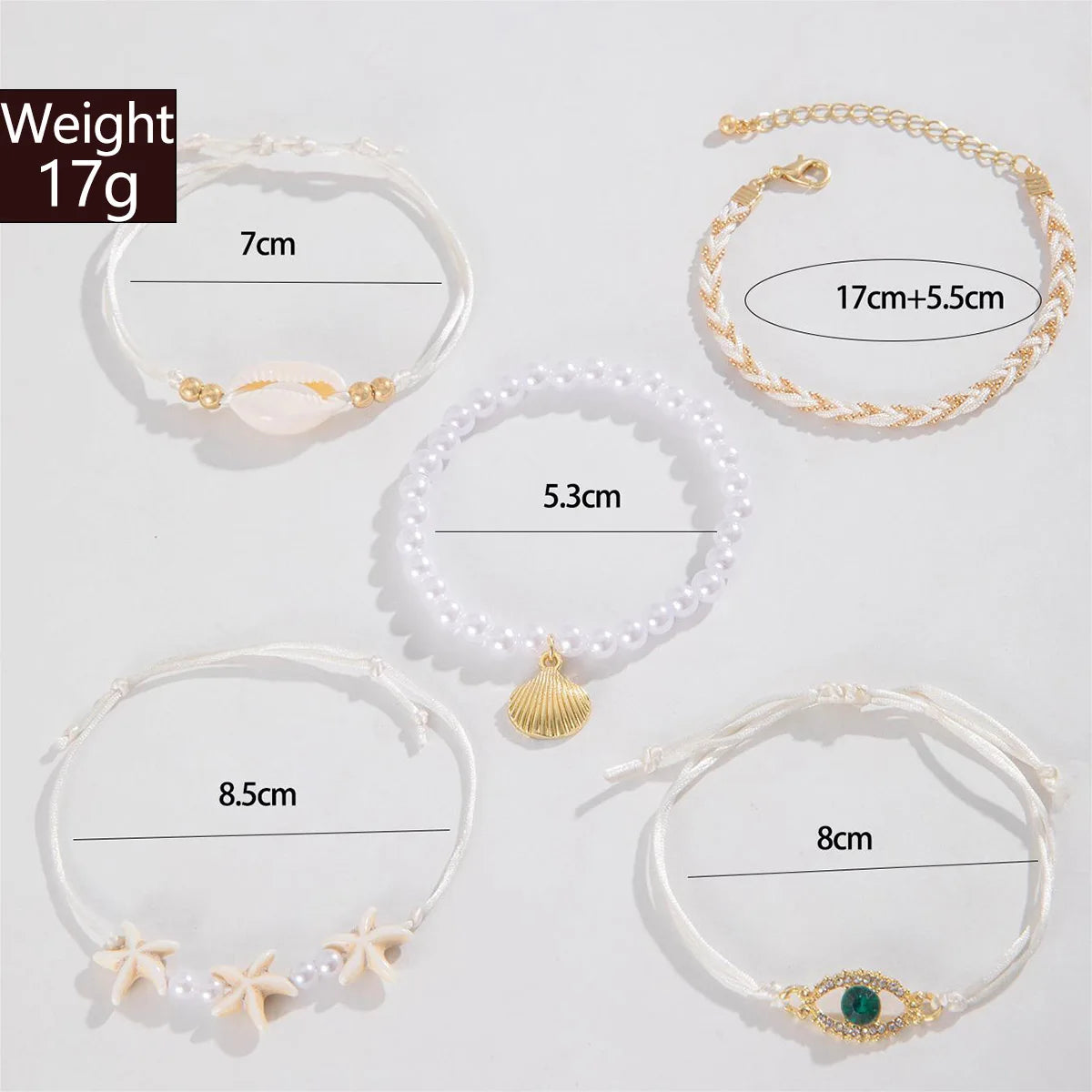 Tocona Bohemian Pearl Bracelet Set by MAIRA'S COLLECTIONS, five stylish bracelets with pearls and bohemian design elements.