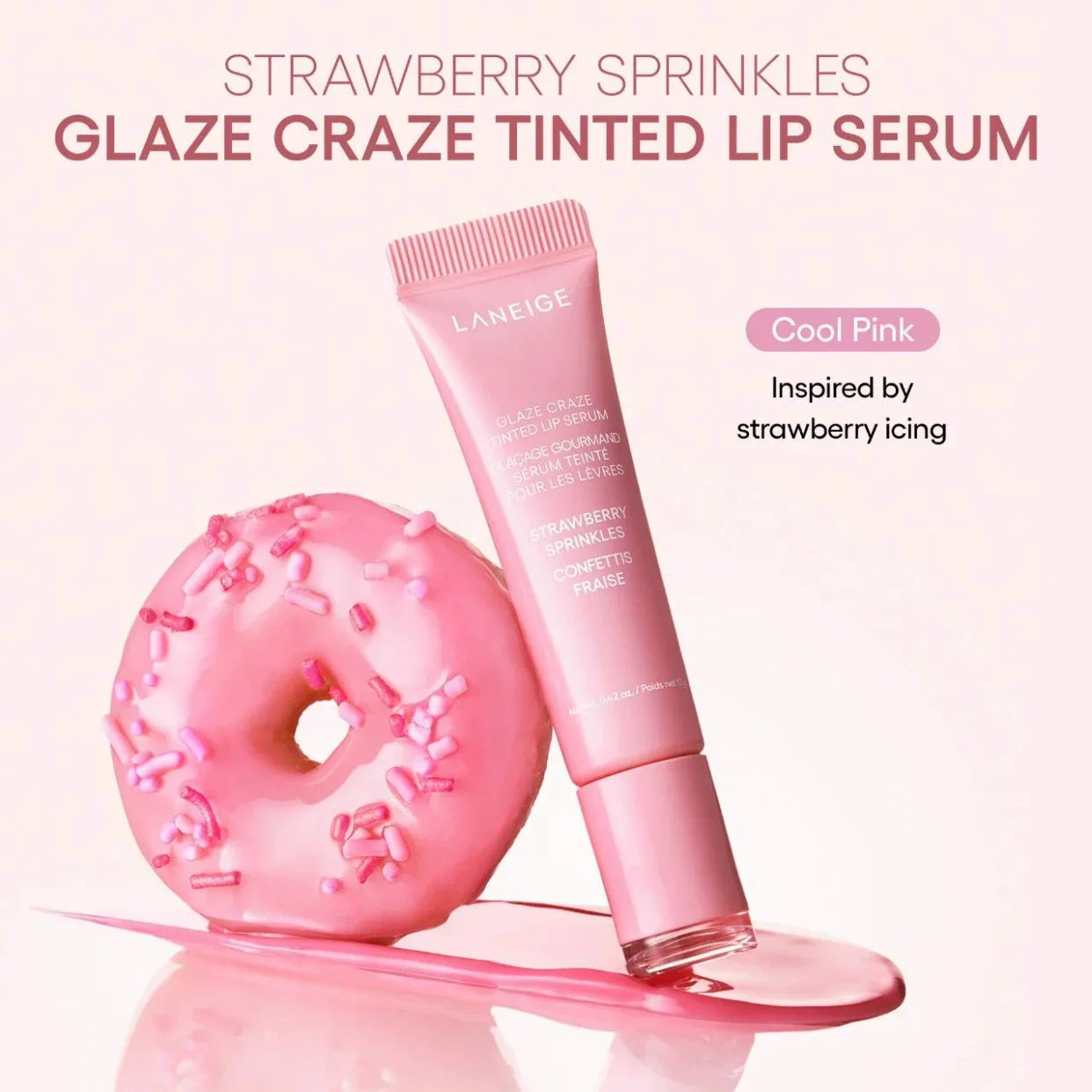 MAIRA'S COLLECTIONS Donut Lip Oil with strawberry, raspberry, and chocolate scents, featuring a colorful donut-shaped applicator.