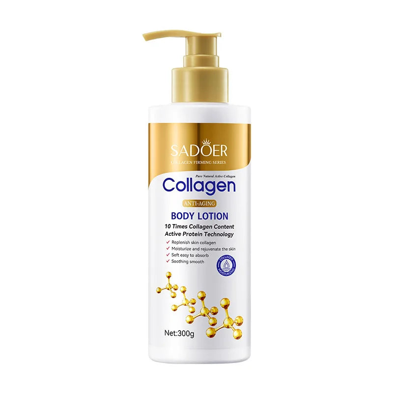 MAIRA'S COLLECTIONS anti-aging collagen body lotion with firming and deep hydration for smooth, youthful skin.