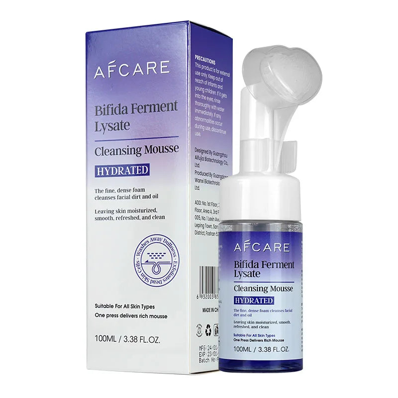 MAIRA'S COLLECTIONS AFCARE Gentle Cleansing Mousse with Bifida Ferment, creamy foam cleanser for soft, clean skin.