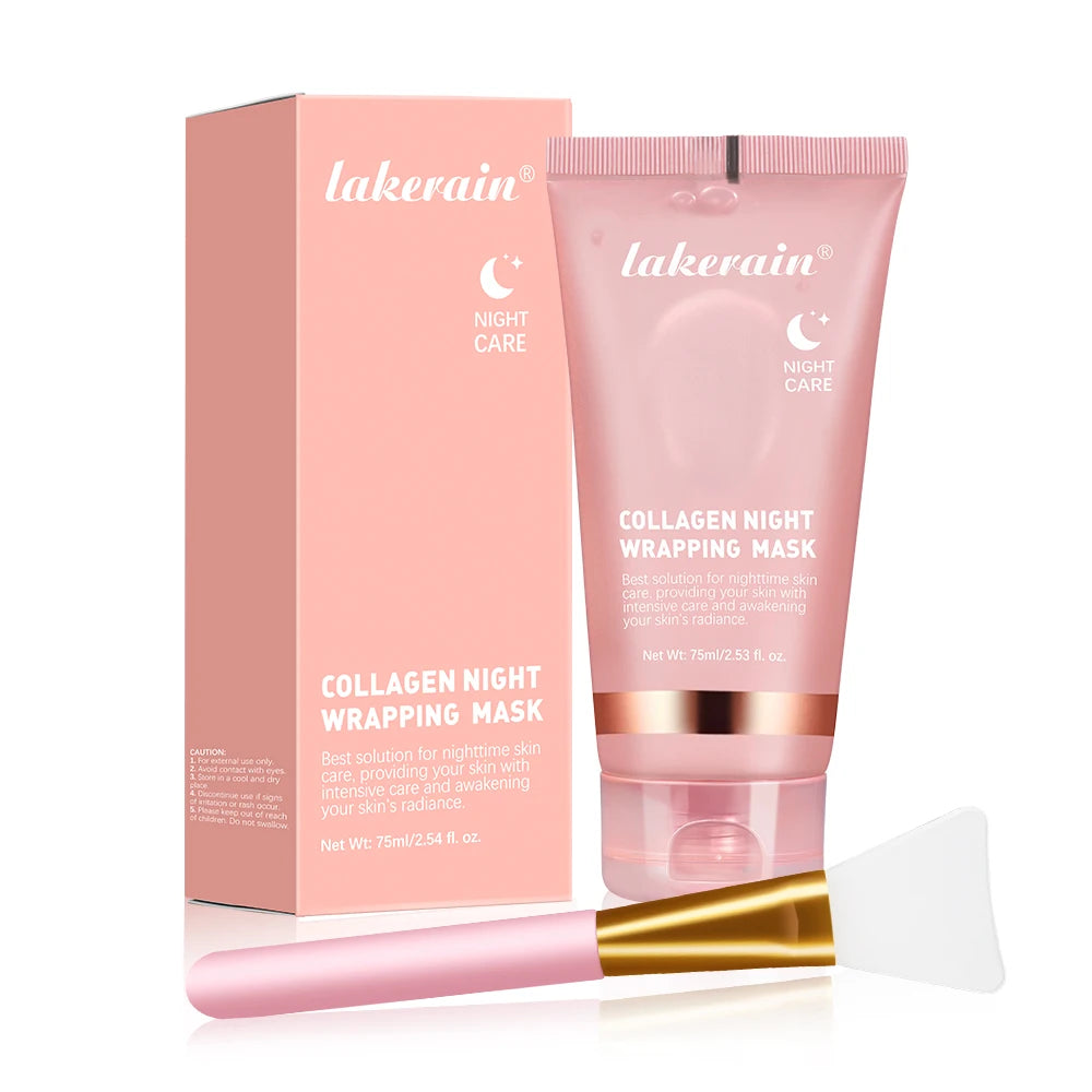 MAIRA'S COLLECTIONS collagen wrapping face mask set with multiple sheet masks and skincare ingredients, displayed on a clean surface.