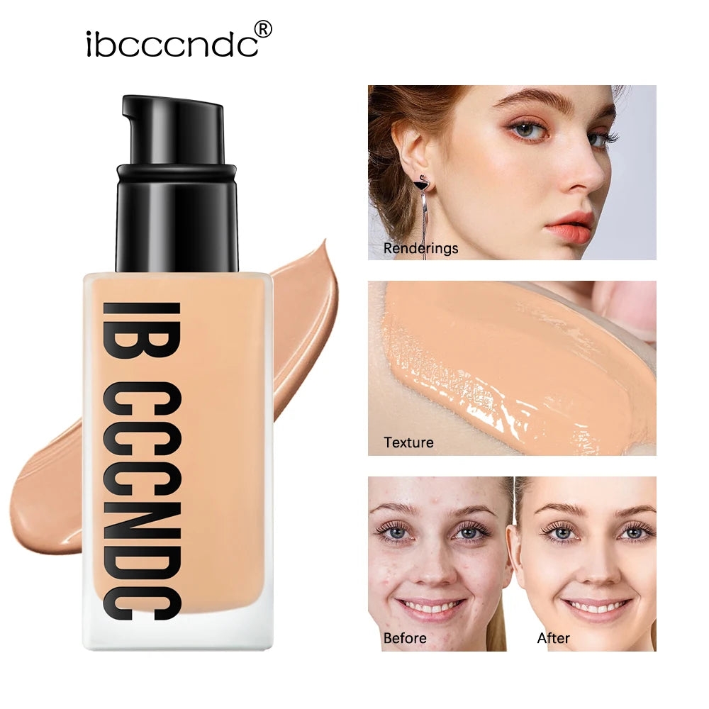 MAIRA'S COLLECTIONS matte liquid foundation with oil control and waterproof formula, available in six shades.