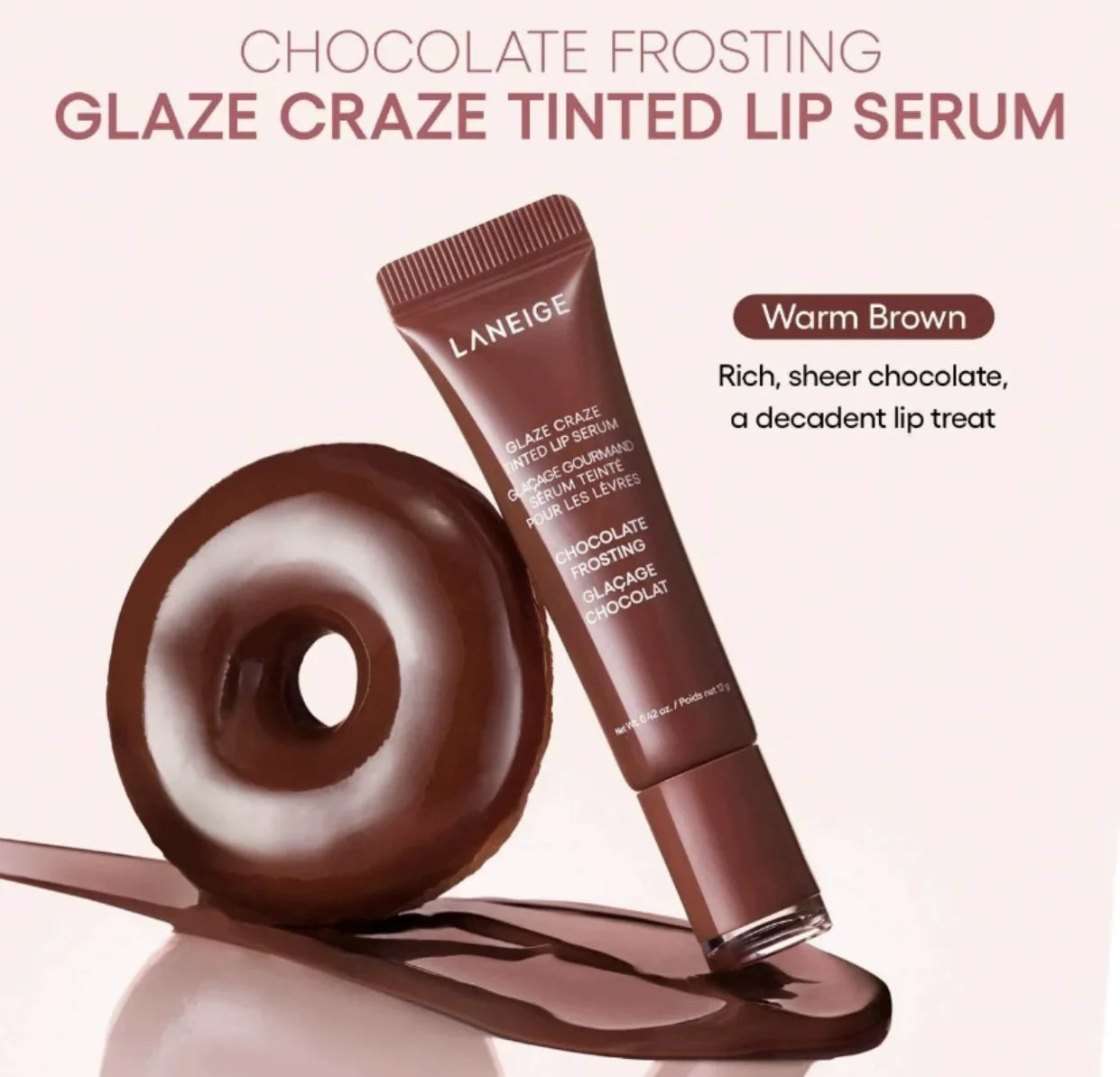 MAIRA'S COLLECTIONS Donut Lip Oil with strawberry, raspberry, and chocolate scents, featuring a glossy lip balm in a donut-shaped container