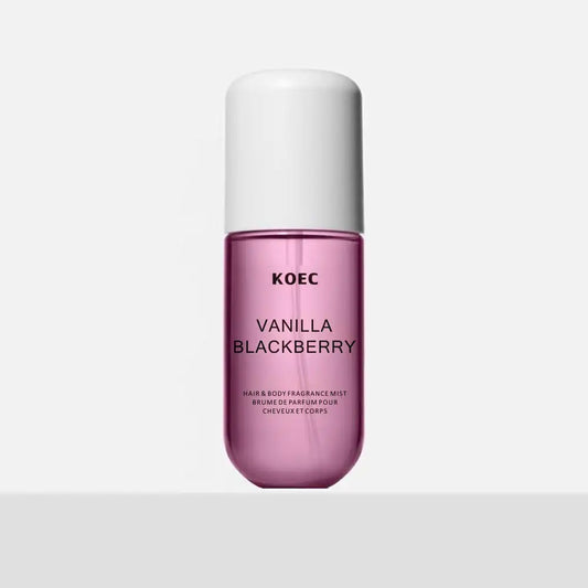 Vanilla Blackberry fragrance mist by MAIRA'S COLLECTIONS, featuring a sleek bottle with a floral and fruity scent.