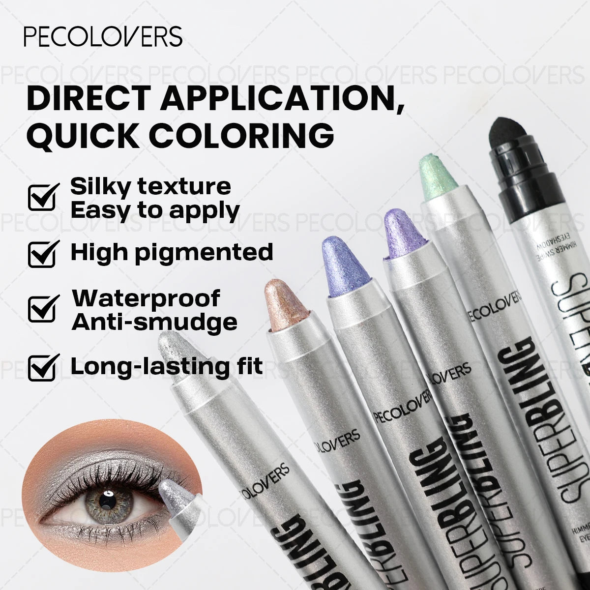 MAIRA'S COLLECTIONS shiny eyeshadow stick with high-pigment shimmer eye pen, featuring a sleek, metallic finish for bold eye looks