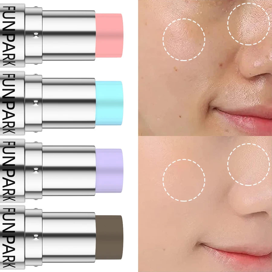 MAIRA'S COLLECTIONS pore minimizing primer stick applied on face, serving as a makeup base for smooth, flawless skin.