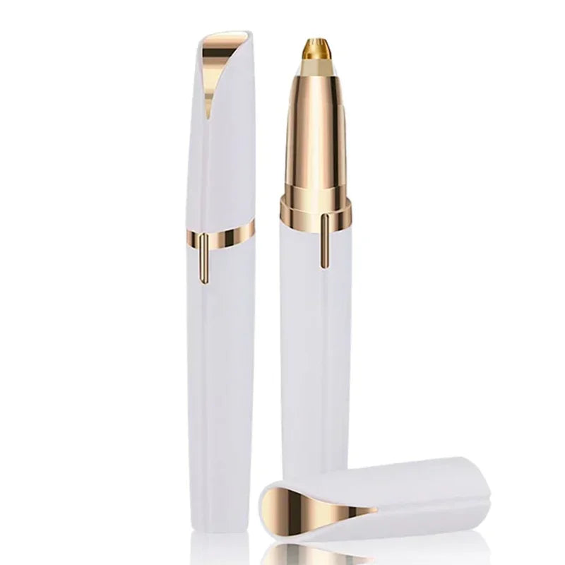 Mini electric eyebrow trimmer from MAIRA'S COLLECTIONS with a compact design for painless eyebrow hair removal.