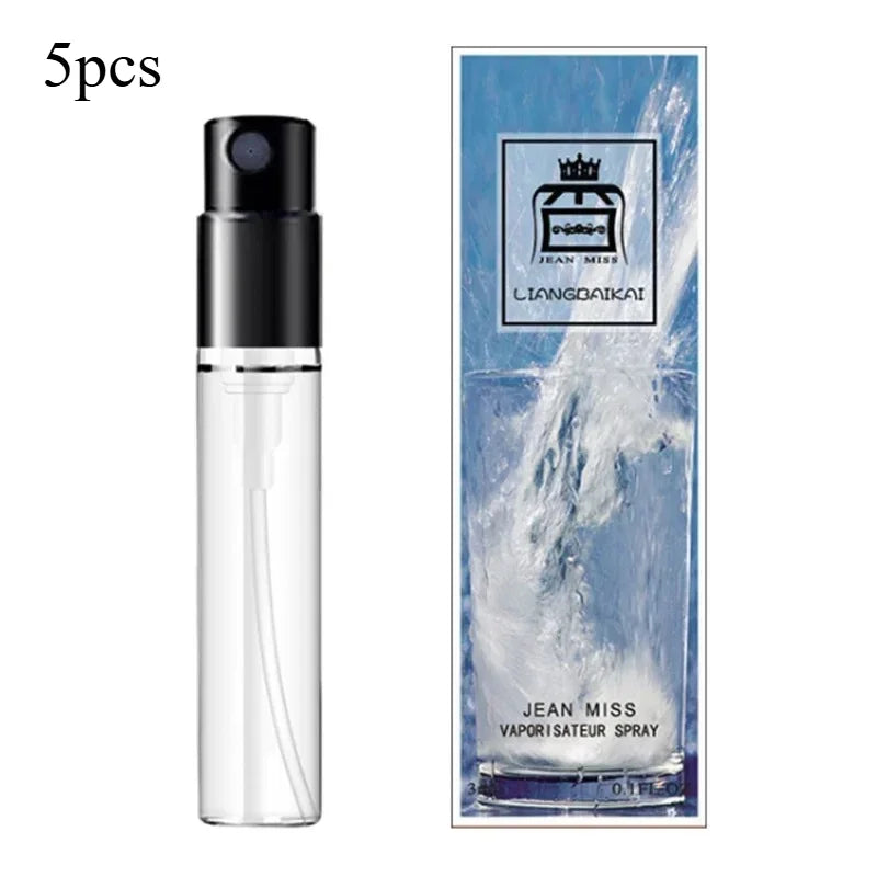 Q Style Pheromone Perfume Set by MAIRA'S COLLECTIONS, includes five 3ml bottles of alluring fragrance in a sleek design.