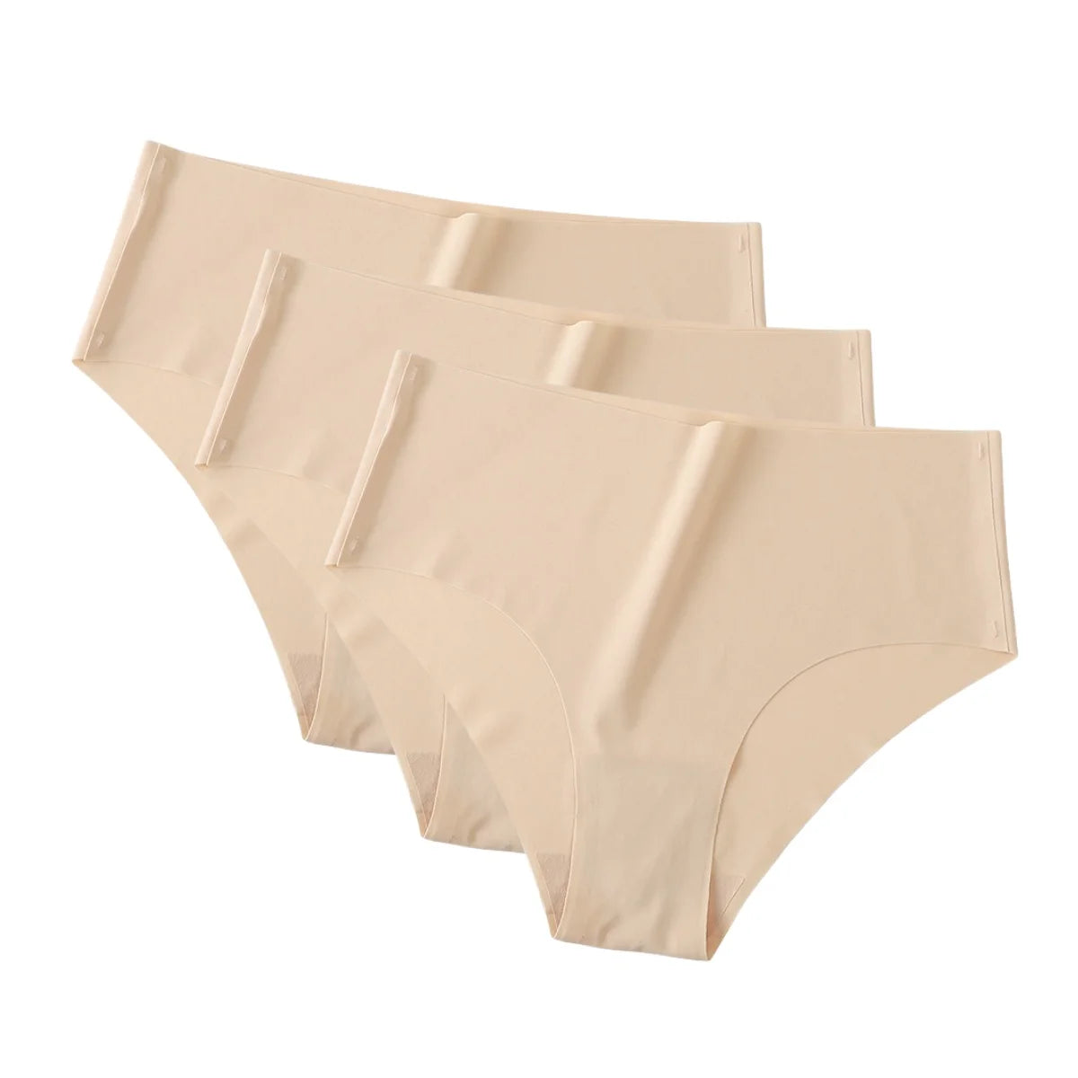Set of 3 MAIRA'S COLLECTIONS women's ice silk high waist seamless panties, soft and comfortable for everyday wear