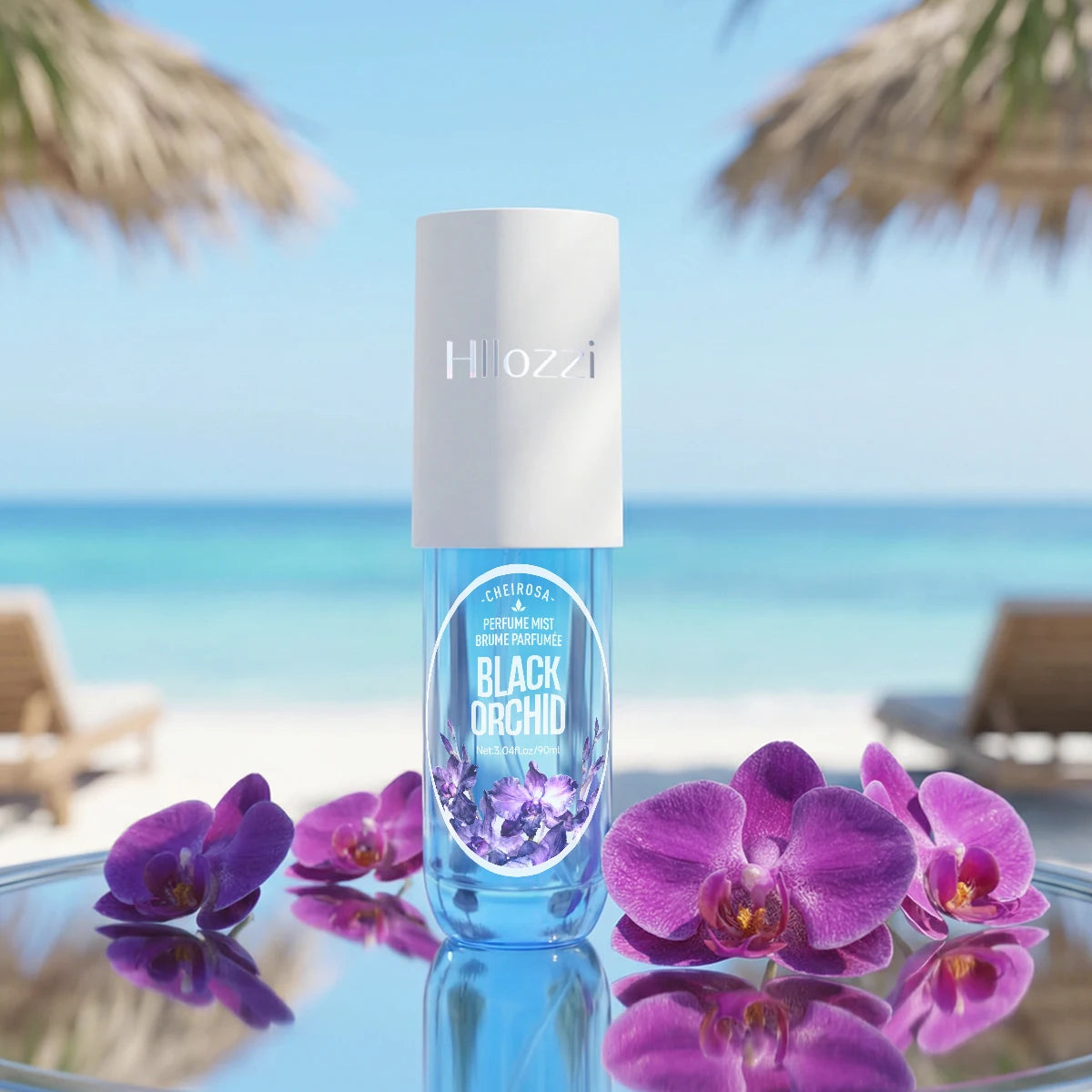 Long-lasting body fragrance spray by MAIRA'S COLLECTIONS, featuring a sleek bottle and refreshing scent.