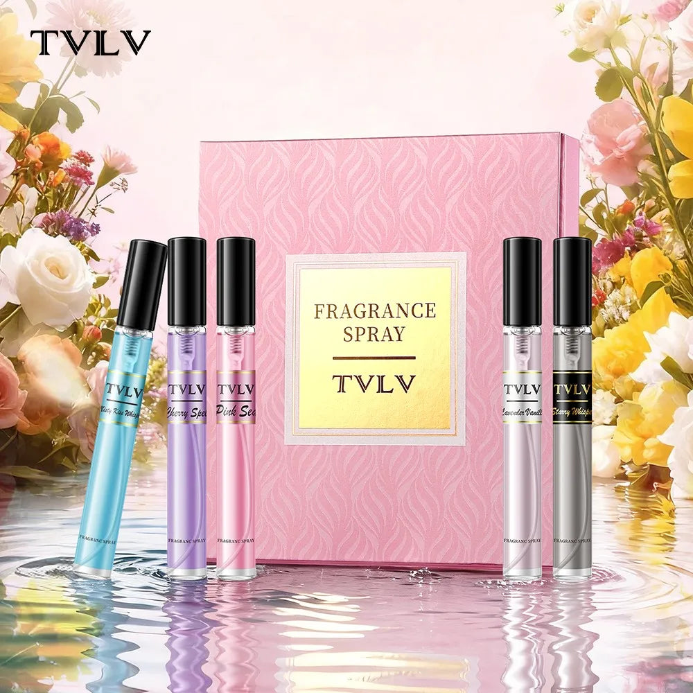 Women's luxury fragrance set by MAIRA'S COLLECTIONS featuring elegant perfume bottles and matching scent accessories.