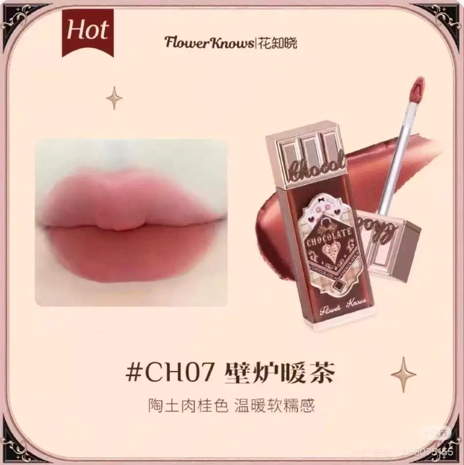 Flower Knows Strawberry Rococo Lip Cream by MAIRA'S COLLECTIONS in a sleek tube with a floral design and soft pink shade.