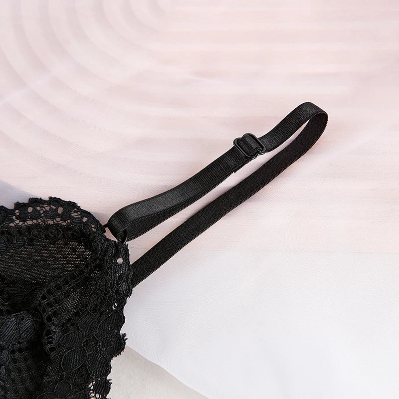 Women's lace bralette by MAIRA'S COLLECTIONS featuring floral lace design and adjustable straps.