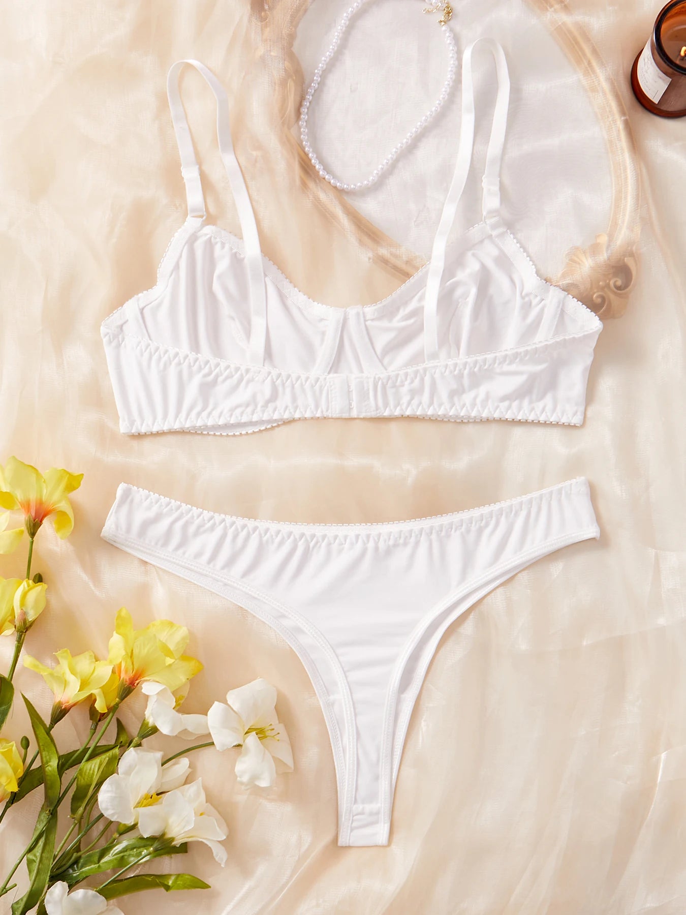Women's comfortable bra set by MAIRA'S COLLECTIONS featuring a soft, supportive bra and matching underwear on a neutral background.
