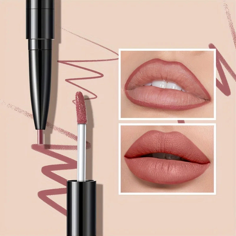 Double-ended lipstick and lip liner from MAIRA'S COLLECTIONS, featuring a sleek design with vibrant color options.