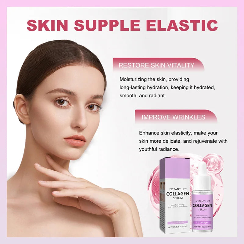 MAIRA'S COLLECTIONS collagen face serum bottle, showing anti-aging and wrinkle care skincare product in a sleek design