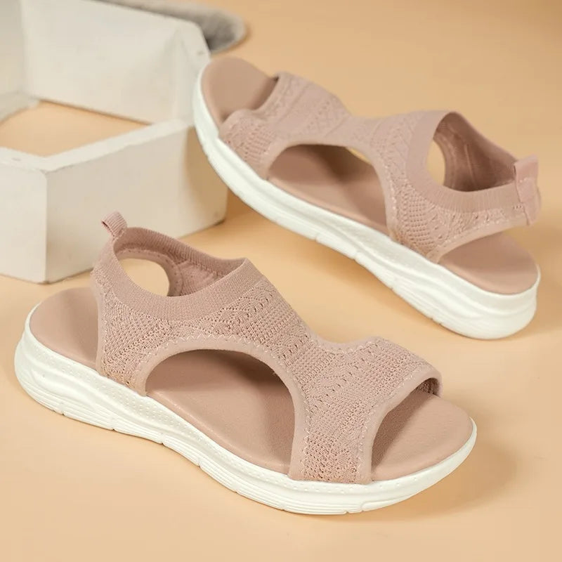 Women's mesh wedge sandals by MAIRA'S COLLECTIONS featuring casual summer sports shoes with breathable mesh and comfortable wedge heels.