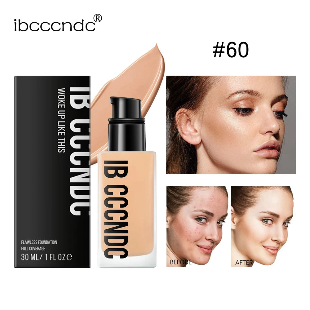 MAIRA'S COLLECTIONS matte liquid foundation with oil control and waterproof formula, featuring six different shades.
