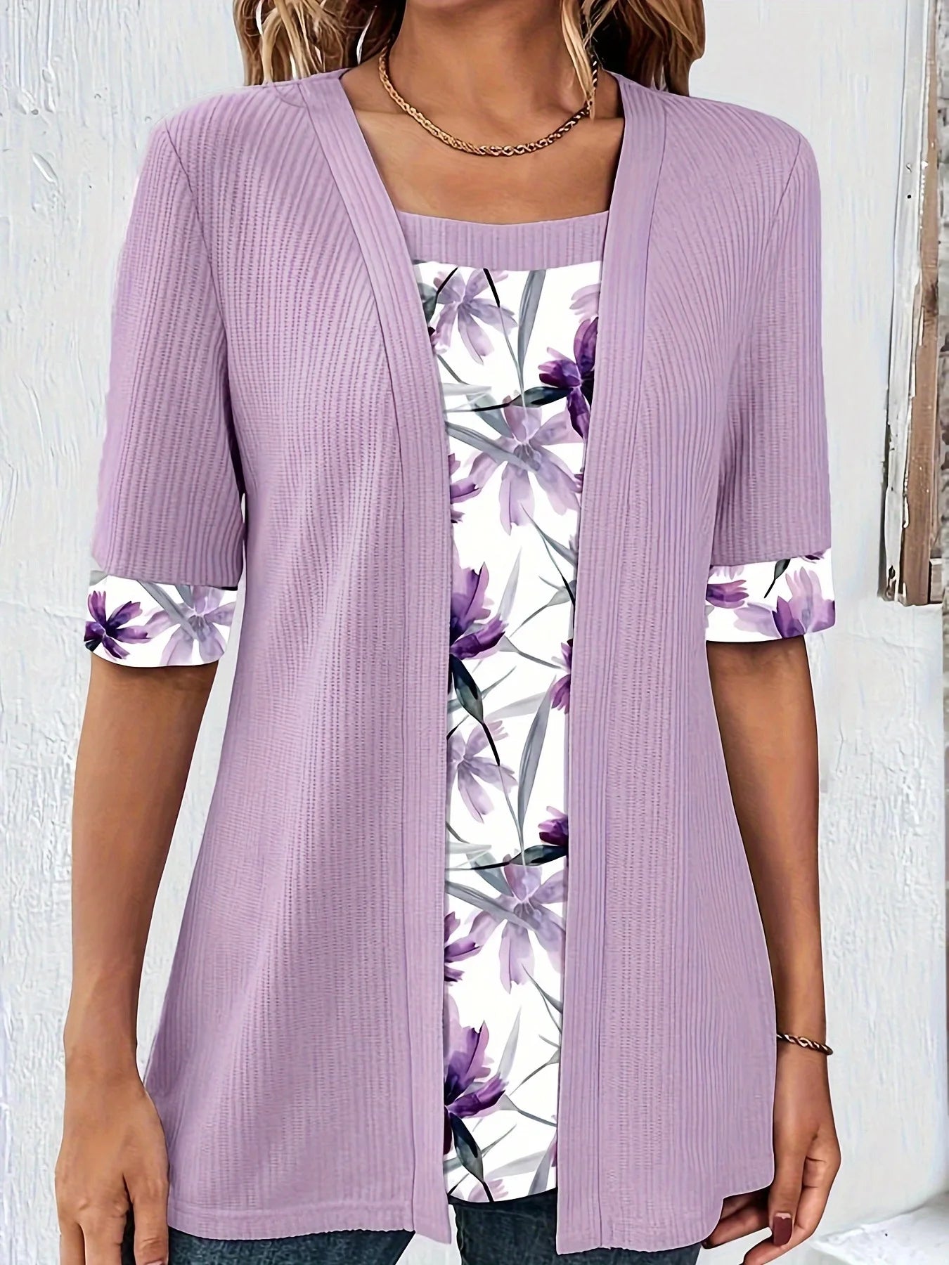 Plus size patchwork T-shirt by MAIRA'S COLLECTIONS featuring colorful, casual fabric design and comfortable fit.