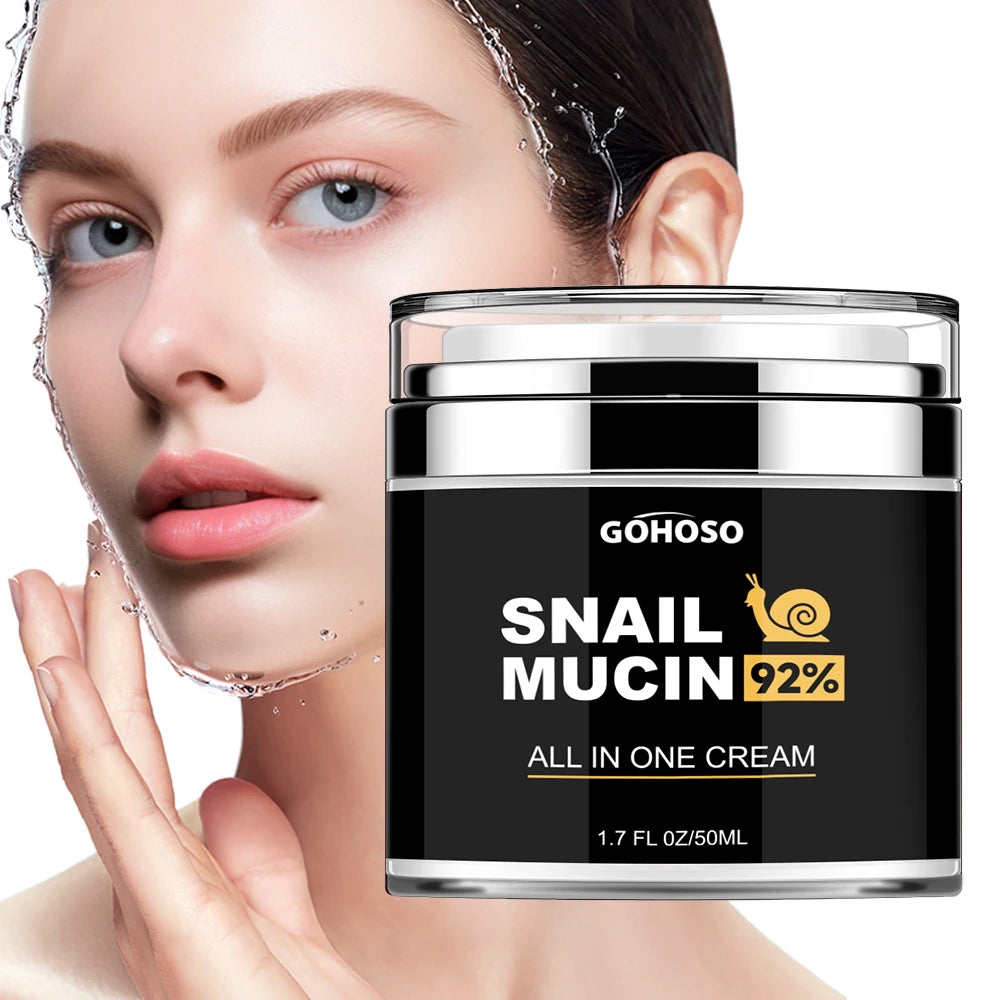 MAIRA'S COLLECTIONS ENVISHA Snail Mucus Face Cream jar with label and open lid, showcasing the skincare product for luminous skin.