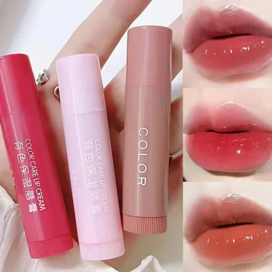 MAIRA'S COLLECTIONS moisturizing lip balm with glossy lip glaze, featuring a smooth, hydrating texture and shiny finish.