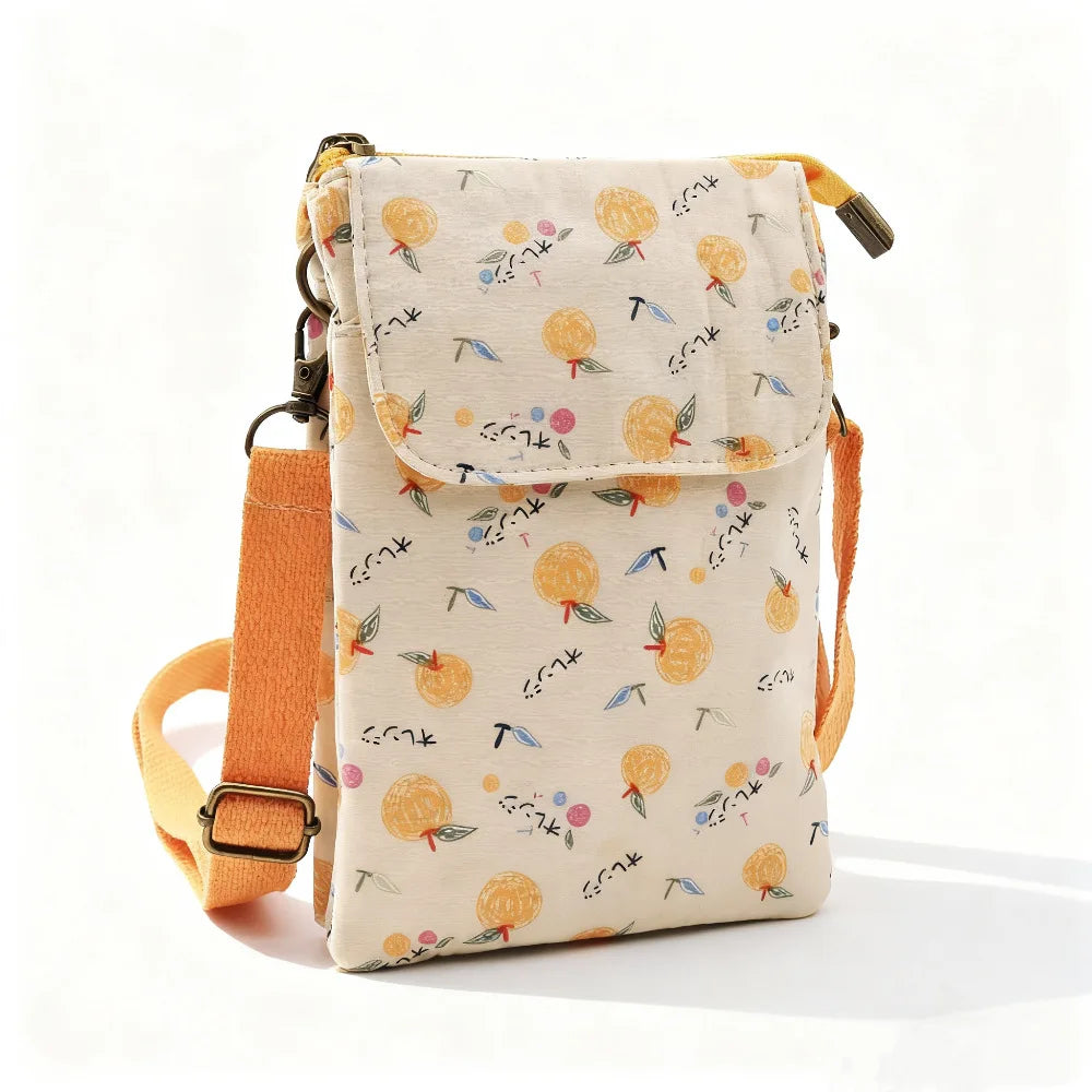 Women's printed crossbody phone bag by MAIRA'S COLLECTIONS with floral pattern and compact design for everyday use.