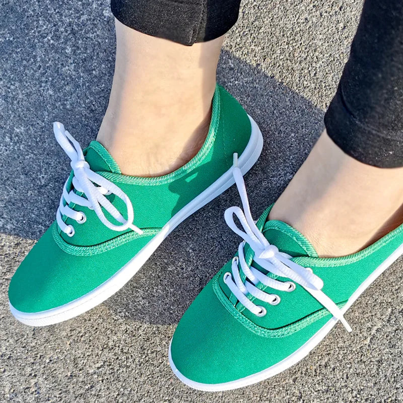 Women's breathable lace-up canvas platform sneakers in size 42 from MAIRA'S COLLECTIONS, featuring stylish design and comfortable fit.