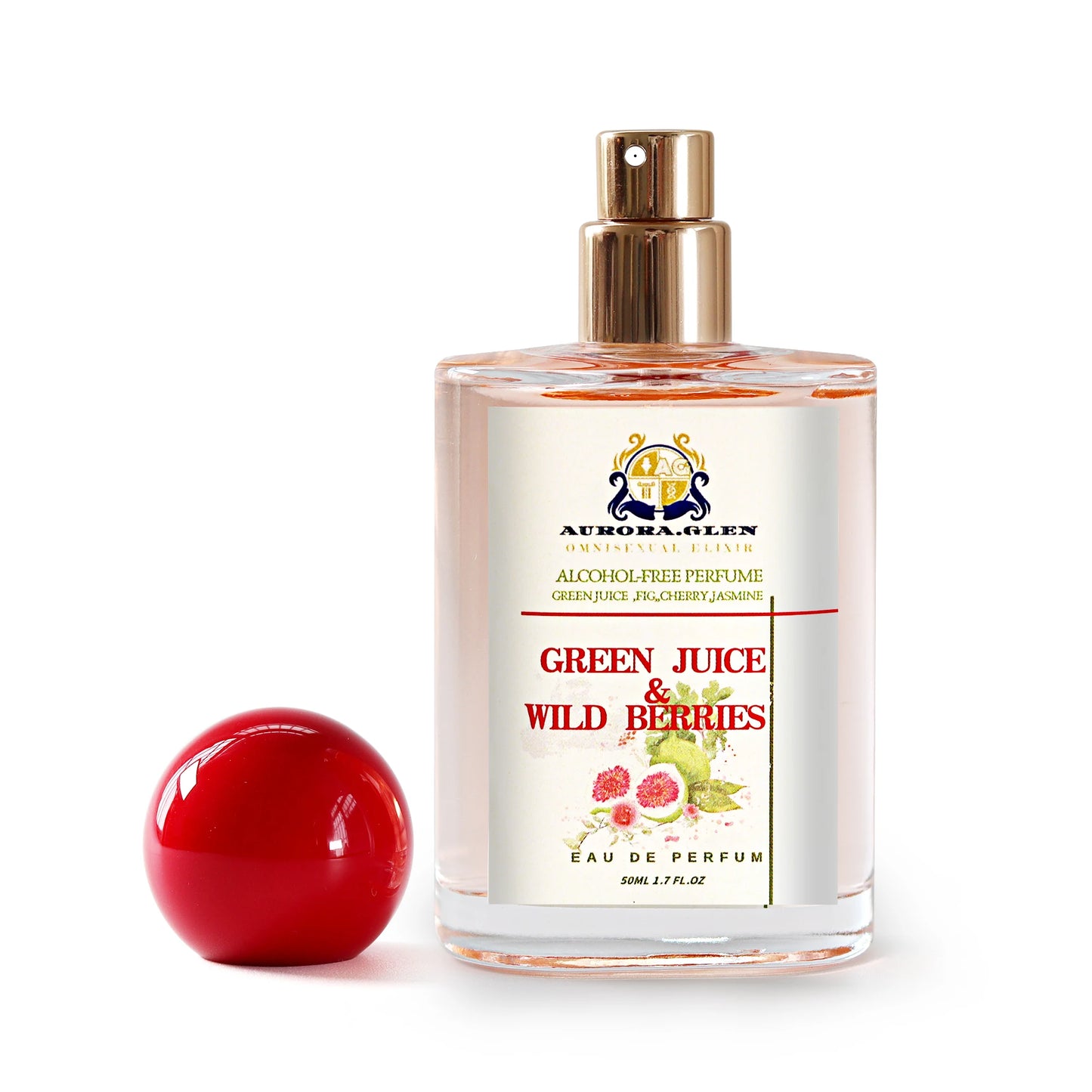 Green leaf Fig parfum oil for women by MAIRA'S COLLECTIONS, showcasing a 50ml bottle with a natural, fresh fragrance design.