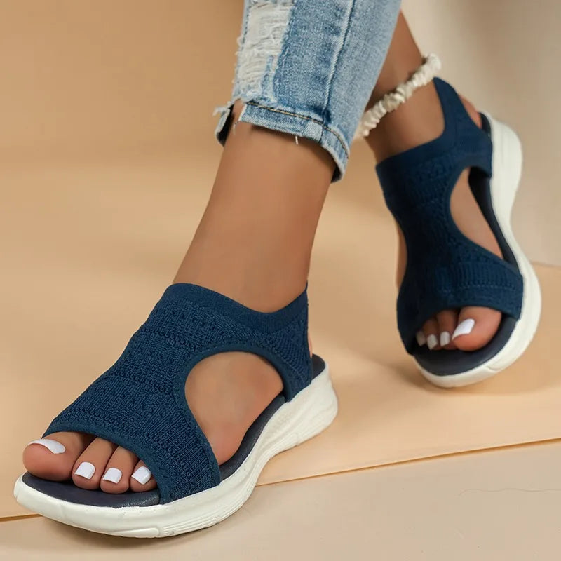 Women's mesh wedge sandals by MAIRA'S COLLECTIONS featuring casual summer sports shoes with breathable mesh and comfortable wedge heel.